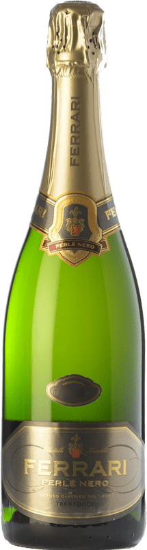 Free Shipping | White sparkling Ferrari Perlé Nero D.O.C. Trento Trentino Italy Pinot Black 75 cl