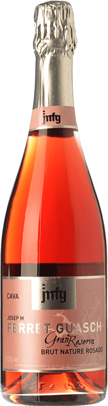17,95 € | 玫瑰气泡酒 Ferret Guasch Rosat Brut Nature 大储备 D.O. Cava 加泰罗尼亚 西班牙 Grenache, Pinot Black, Trepat 75 cl