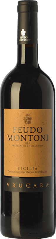Бесплатная доставка | Красное вино Feudo Montoni Vrucara I.G.T. Terre Siciliane Сицилия Италия Nero d'Avola Органический 75 cl