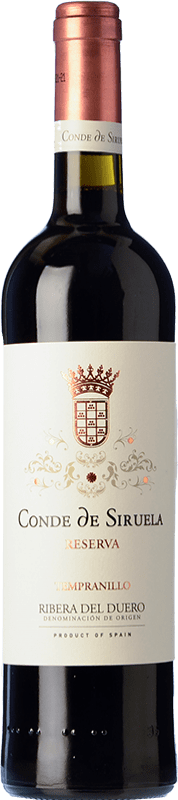 22,95 € Free Shipping | Red wine Frutos Villar Conde Siruela Reserva D.O. Ribera del Duero Castilla y León Spain Tempranillo Bottle 75 cl