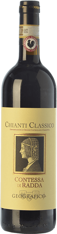 15,95 € | Vinho tinto Geografico Contessa di Radda D.O.C.G. Chianti Classico Tuscany Itália Sangiovese, Colorino, Canaiolo 75 cl