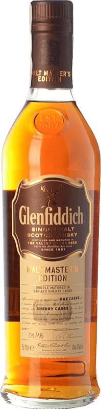 免费送货 | 威士忌单一麦芽威士忌 Glenfiddich Malt Master 斯佩塞 英国 70 cl