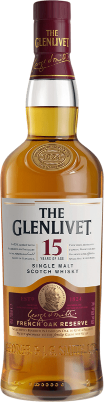 63,95 € | Single Malt Whisky Glenlivet French Oak Speyside Royaume-Uni 15 Ans 70 cl