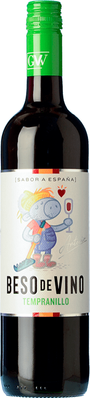 5,95 € | Red wine Grandes Vinos Beso de Vino Ecológico Young D.O. Cariñena Aragon Spain Tempranillo Bottle 75 cl
