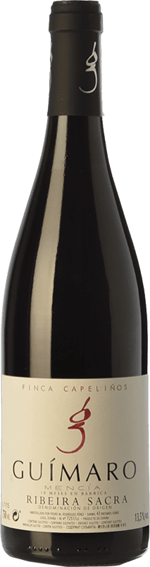 61,95 € Free Shipping | Red wine Guímaro Finca Capeliños Crianza D.O. Ribeira Sacra Galicia Spain Mencía, Sousón, Caíño Black Bottle 75 cl