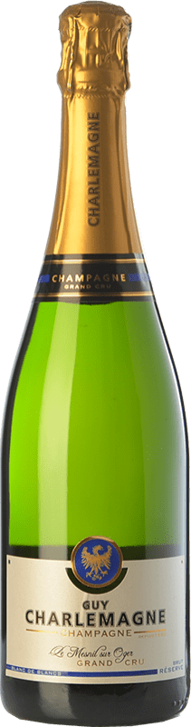 Бесплатная доставка | Белое игристое Guy Charlemagne Grand Cru брют Гранд Резерв A.O.C. Champagne шампанское Франция Chardonnay 75 cl