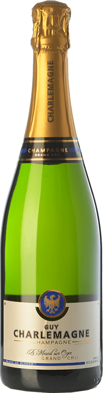 Бесплатная доставка | Белое игристое вино Guy Charlemagne Grand Cru брют Гранд Резерв A.O.C. Champagne шампанское Франция Chardonnay 75 cl