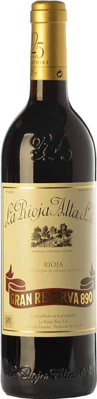 209,95 € | Vinho tinto Rioja Alta 890 Grande Reserva D.O.Ca. Rioja La Rioja Espanha Tempranillo, Graciano, Mazuelo 75 cl
