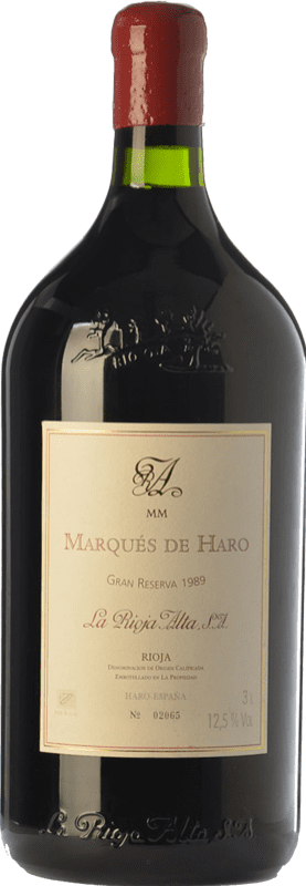 Бесплатная доставка | Красное вино Rioja Alta Marqués de Haro Гранд Резерв 1989 D.O.Ca. Rioja Ла-Риоха Испания Tempranillo, Graciano, Mazuelo Бутылка Иеровоам-Двойной Магнум 3 L