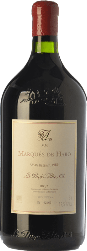 323,95 € | Red wine Rioja Alta Marqués de Haro Gran Reserva 1989 D.O.Ca. Rioja The Rioja Spain Tempranillo, Graciano, Mazuelo Jéroboam Bottle-Double Magnum 3 L