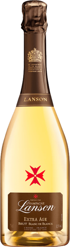 106,95 € Бесплатная доставка | Белое игристое Lanson Extra Âge Blanc de Blancs A.O.C. Champagne