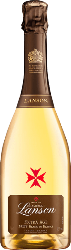 Бесплатная доставка | Белое игристое вино Lanson Extra Âge Blanc de Blancs A.O.C. Champagne шампанское Франция Chardonnay 75 cl