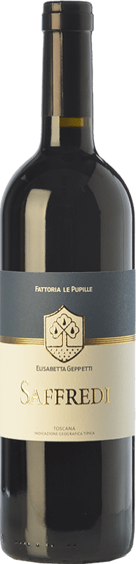 109,95 € Free Shipping | Red wine Le Pupille Saffredi D.O.C. Maremma Toscana Tuscany Italy Merlot, Cabernet Sauvignon, Petit Verdot Bottle 75 cl
