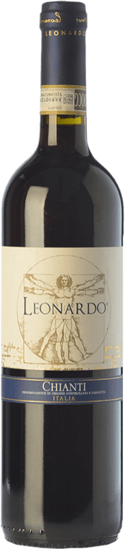 Бесплатная доставка | Красное вино Leonardo da Vinci Leonardo D.O.C.G. Chianti Тоскана Италия Merlot, Sangiovese 75 cl