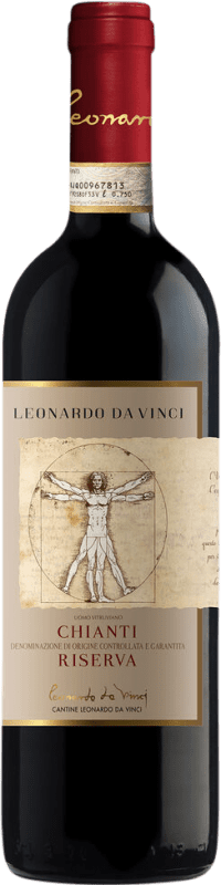 Free Shipping | Red Wine Leonardo da Vinci Leonardo Reserve — Aged D.O.C.G. Chianti Tuscany Italy Merlot, Sangiovese 75 cl
