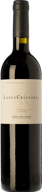 24,95 € Free Shipping | Red wine López Cristóbal Reserva D.O. Ribera del Duero Castilla y León Spain Tempranillo, Merlot Bottle 75 cl