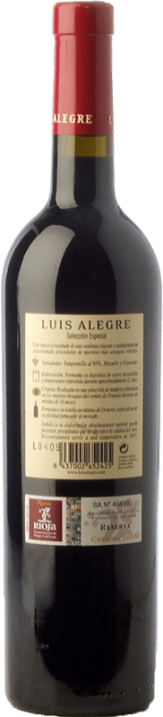 Envoi gratuit | Vin rouge Luis Alegre Selección Especial Crianza D.O.Ca. Rioja La Rioja Espagne Tempranillo, Graciano, Mazuelo 75 cl