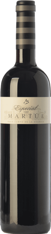 17,95 € | Red wine Martúe Especial Crianza D.O.P. Vino de Pago Campo de la Guardia Castilla la Mancha Spain Merlot, Syrah, Cabernet Sauvignon Bottle 75 cl