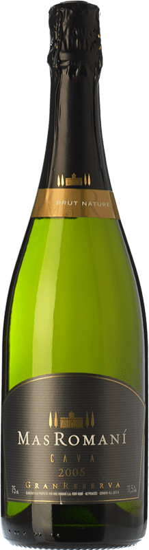 Free Shipping | White Sparkling Wine Mas Romaní Brut Nature Grand Reserve D.O. Cava Catalonia Spain Macabeo, Xarel·lo, Chardonnay, Parellada 75 cl