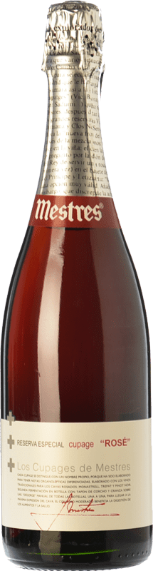 送料無料 | ロゼのスパークリングワイン Mestres Cupage Brut — ブリュット 特別, Rosé — ロゼ レセルバ D.O. Cava カタロニア スペイン Monastrell — モナストレル, Pinot Noir — ピノ・ノワール, Trepat — トレパット 75 cl