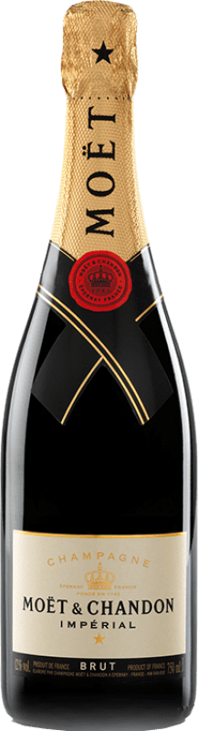 Envio grátis | Espumante branco Moët & Chandon Impérial Brut Reserva A.O.C. Champagne Champagne França Pinot Preto, Chardonnay, Pinot Meunier 75 cl