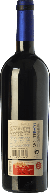 19,95 € | Red wine Montebaco Crianza D.O. Ribera del Duero Castilla y León Spain Tempranillo Bottle 75 cl