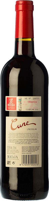 7,95 € Envío gratis | Vino tinto Norte de España - CVNE Cune Crianza D.O.Ca. Rioja La Rioja España Tempranillo, Garnacha, Mazuelo Botella 75 cl