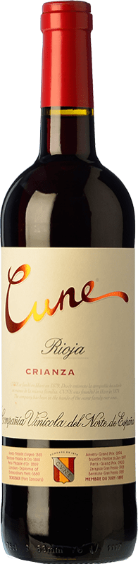 11,95 € Kostenloser Versand | Rotwein Norte de España - CVNE Cune Crianza — Kurze Fassreifung D.O.Ca. Rioja Medium-Flasche 50 cl