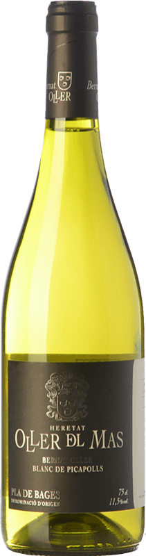 11,95 € Free Shipping | White wine Oller del Mas Bernat Blanc de Picapolls D.O. Pla de Bages Catalonia Spain Picapoll Black, Picapoll Bottle 75 cl
