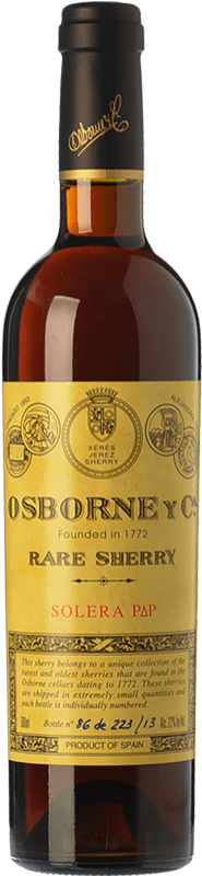 Бесплатная доставка | Крепленое вино Osborne Rare Sherry Palo Cortado Solera PΔP D.O. Manzanilla-Sanlúcar de Barrameda Андалусия Испания Palomino Fino, Pedro Ximénez бутылка Medium 50 cl