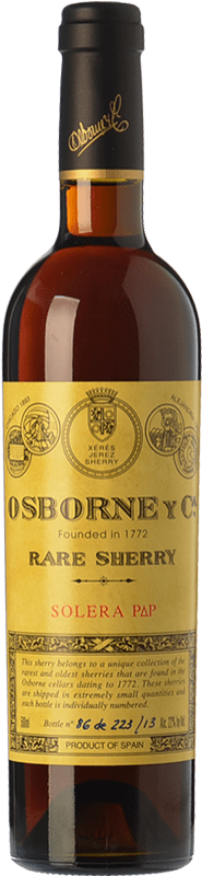 Envio grátis | Vinho fortificado Osborne Rare Sherry Palo Cortado Solera PΔP D.O. Jerez-Xérès-Sherry Andaluzia Espanha Palomino Fino, Pedro Ximénez Garrafa Medium 50 cl