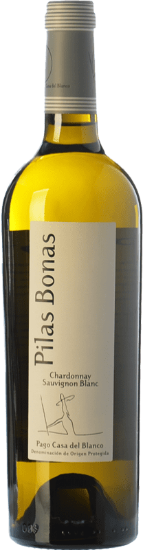 6,95 € Free Shipping | White wine Casa del Blanco Pilas Bonas D.O.P. Vino de Pago Casa del Blanco Castilla la Mancha Spain Chardonnay, Sauvignon White Bottle 75 cl