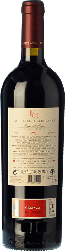 23,95 € Envío gratis | Vino tinto Pago de los Capellanes Crianza D.O. Ribera del Duero Castilla y León España Tempranillo Botella 75 cl
