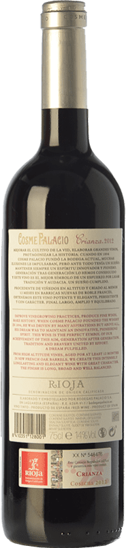 14,95 € Free Shipping | Red wine Palacio Cosme Crianza D.O.Ca. Rioja The Rioja Spain Tempranillo Bottle 75 cl