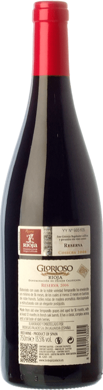 10,95 € Free Shipping | Red wine Palacio Glorioso Reserva D.O.Ca. Rioja The Rioja Spain Tempranillo Bottle 75 cl