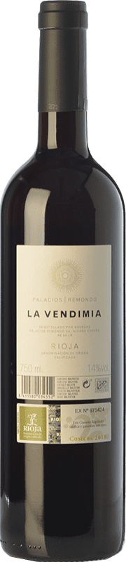7,95 € Free Shipping | Red wine Palacios Remondo La Vendimia Joven D.O.Ca. Rioja The Rioja Spain Tempranillo, Grenache Bottle 75 cl