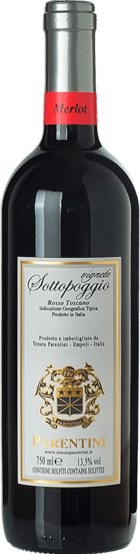 Бесплатная доставка | Красное вино Parentini Sottopoggio I.G.T. Toscana Тоскана Италия Merlot — Мерло 75 cl