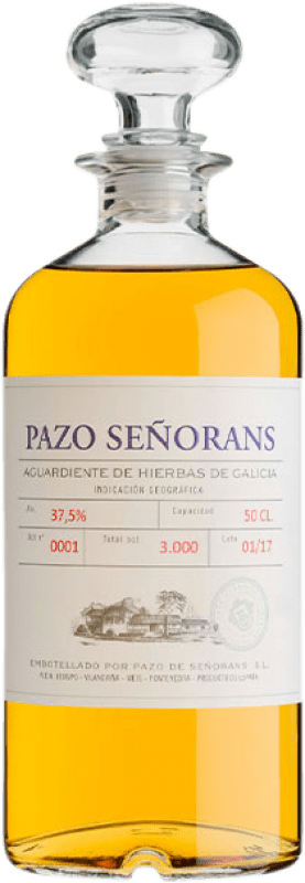 32,95 € Envio grátis | Licor de ervas Pazo de Señorans Aguardiente de Hierbas D.O. Orujo de Galicia Garrafa Medium 50 cl