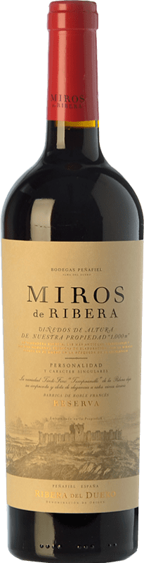 34,95 € | 红酒 Peñafiel Miros 预订 D.O. Ribera del Duero 卡斯蒂利亚莱昂 西班牙 Tempranillo 75 cl