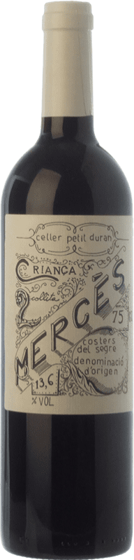 免费送货 | 红酒 Petit Duran Mercès Criança 岁 D.O. Costers del Segre 加泰罗尼亚 西班牙 Merlot, Cabernet Sauvignon 75 cl