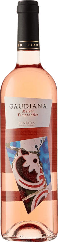 Free Shipping | Rosé wine Pinord Gaudiana Rosat Young D.O. Penedès Catalonia Spain Tempranillo, Merlot 75 cl