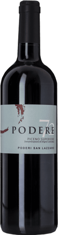 Бесплатная доставка | Красное вино Poderi San Lazzaro Podere 72 D.O.C. Rosso Piceno Marche Италия Sangiovese, Montepulciano Органический 75 cl