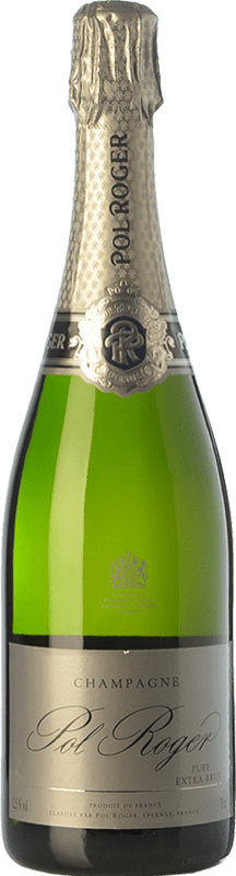 Free Shipping | White Sparkling Wine Pol Roger Pure A.O.C. Champagne Champagne France Pinot Black, Chardonnay, Pinot Meunier 75 cl