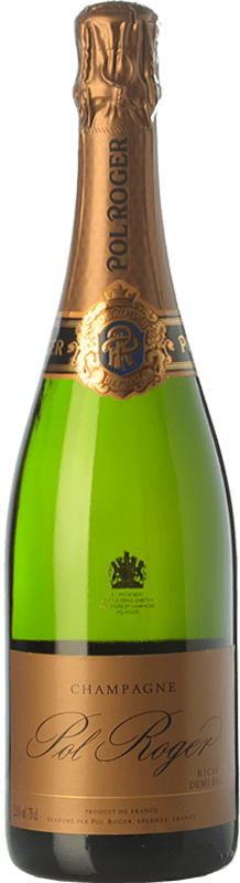 Kostenloser Versand | Weißer Sekt Pol Roger Rich A.O.C. Champagne Champagner Frankreich Spätburgunder, Chardonnay, Pinot Meunier 75 cl