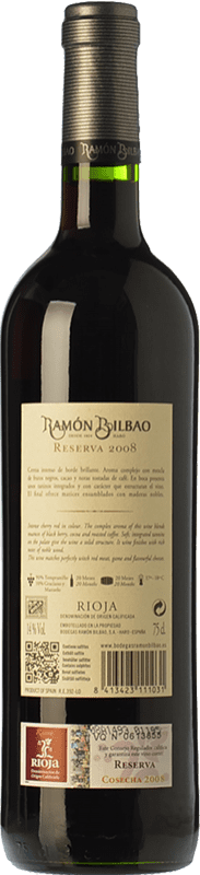13,95 € Free Shipping | Red wine Ramón Bilbao Reserva D.O.Ca. Rioja The Rioja Spain Tempranillo, Graciano, Mazuelo Bottle 75 cl