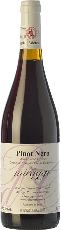 13,95 € | Red wine Ruiz de Cardenas Miraggi I.G.T. Provincia di Pavia Lombardia Italy Pinot Black Bottle 75 cl