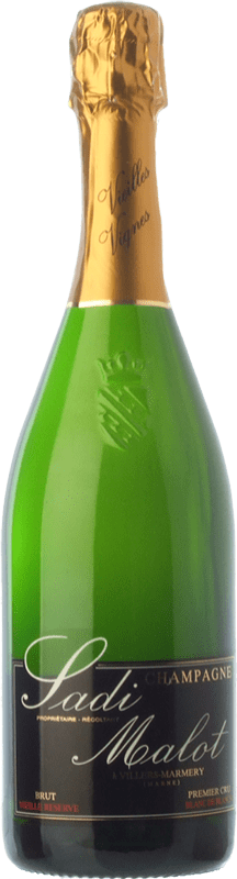 Бесплатная доставка | Белое игристое Sadi Malot Blanc de Blancs Premier Cru Резерв A.O.C. Champagne шампанское Франция Chardonnay 75 cl