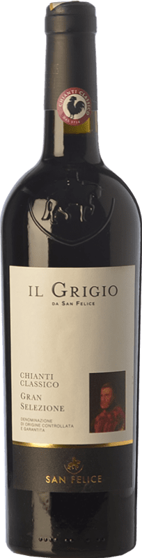 29,95 € Free Shipping | Red wine San Felice Gran Selezione Il Grigio D.O.C.G. Chianti Classico Tuscany Italy Sangiovese, Malvasia Black, Ciliegiolo, Pugnitello, Abrusco, Mazzese Bottle 75 cl
