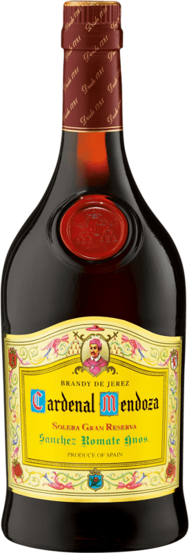 39,95 € Envio grátis | Brandy Conhaque Sánchez Romate Cardenal Mendoza D.O. Jerez-Xérès-Sherry