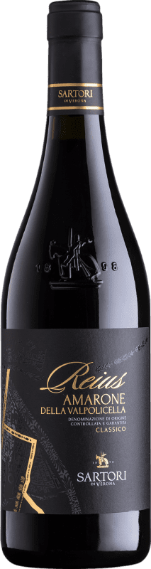 Бесплатная доставка | Красное вино Vinicola Sartori Reius Классический D.O.C.G. Amarone della Valpolicella Венето Италия Cabernet Sauvignon — Каберне Совиньон, Corvina — Корвина, Rondinella — Рондинелла, Corvinone — Корвиноне 75 cl